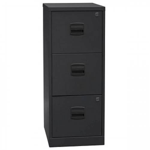 BISLEY Home PFA 3 Hängeregistraturschrank schwarz 3 Schubladen 41,3 x 40,0 x 101,5 cm