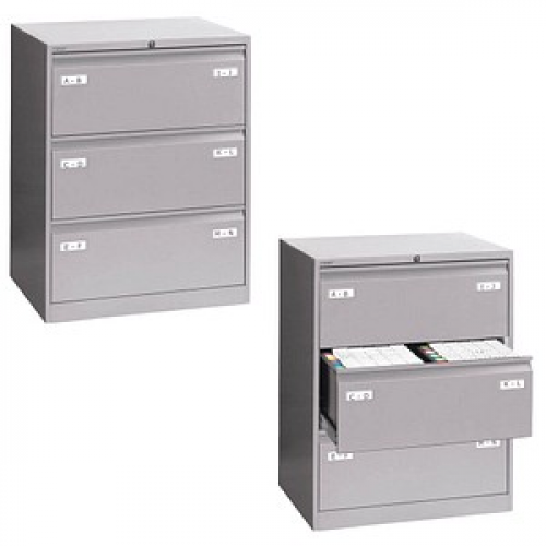 BISLEY LIGHT Hängeregistraturschrank silber 3 Schubladen 80,0 x 62,2 x 101,6 cm