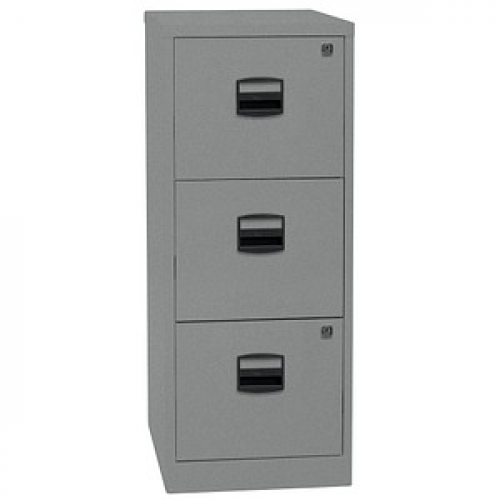 BISLEY Home PFA 3 Hängeregistraturschrank silber 3 Schubladen 41,3 x 40,0 x 101,5 cm