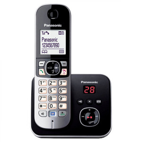 Panasonic KX-TG6821 Schnurloses Telefon mit Anrufbeantworter schwarz