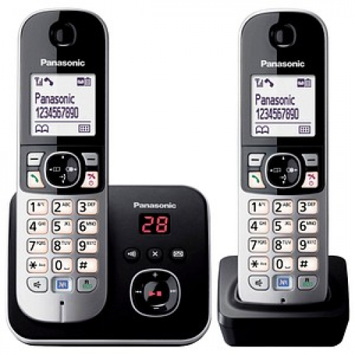 Panasonic KX-TG6822GB Schnurloses Telefon-Set mit Anrufbeantworter schwarz