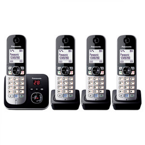 Panasonic KX-TG6824GB Schnurloses Telefon-Set mit Anrufbeantworter schwarz