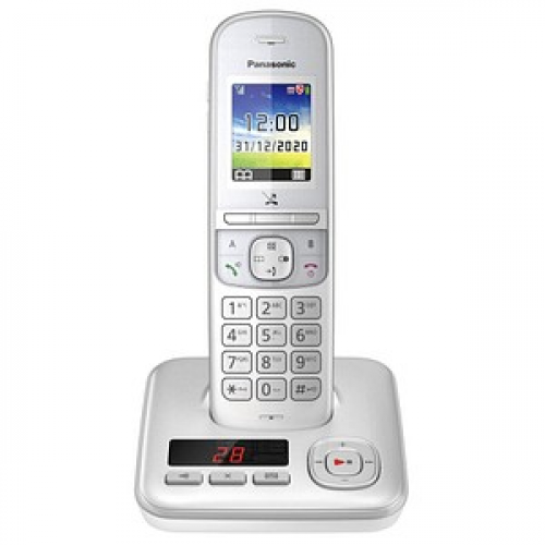 Panasonic KX-TGH720GG Schnurloses Telefon mit Anrufbeantworter silber