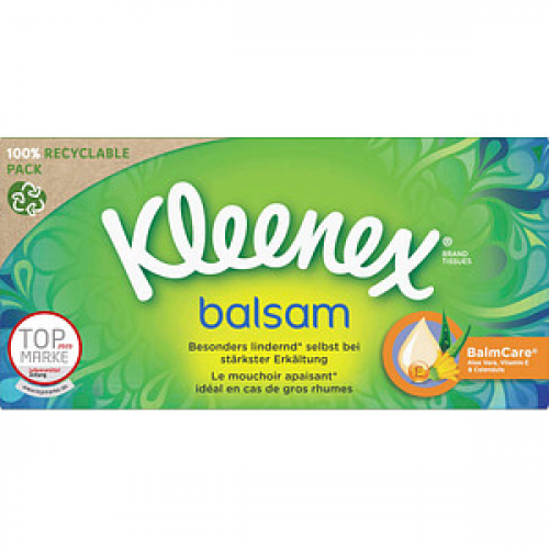 Kleenex® Taschentücherbox balsam 4-lagig weiß, 56 Tücher