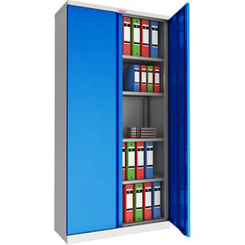 phoenix Stahlschrank SCL1891GBK grau, blau 91,5 x 37,0 x 183,0 cm, zerlegt