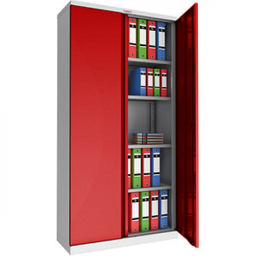 phoenix Stahlschrank SCL1891GRK grau, rot 91,5 x 37,0 x 183,0 cm, zerlegt