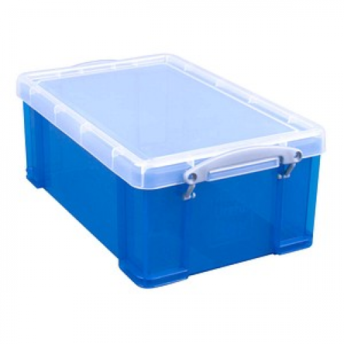 Really Useful Box Aufbewahrungsbox 9,0 l transparent, blau 39,5 x 25,5 x 15,5 cm