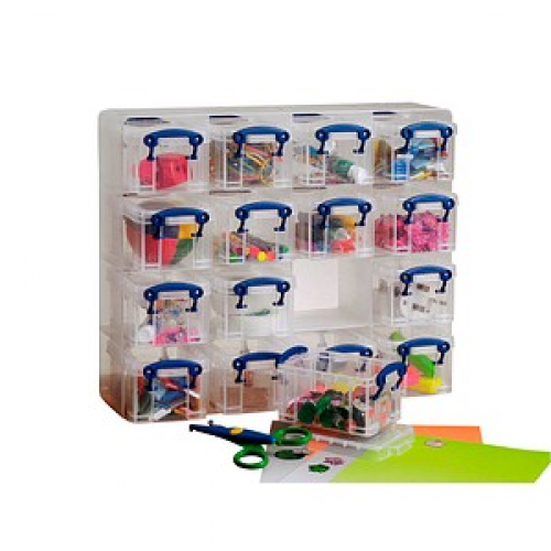 Really Useful Box Kleinteilemagazin 16x 0,3 l transparent 37,5 x 12,5 x 31,0 cm