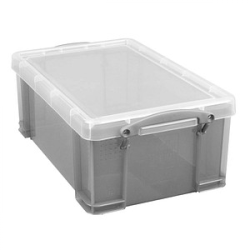 Really Useful Box Aufbewahrungsbox 9,0 l transparent, grau 39,5 x 25,5 x 15,5 cm