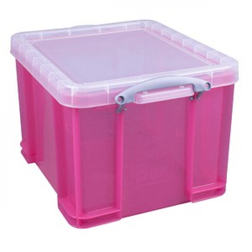 Really Useful Box Aufbewahrungsbox 35,0 l transparent, pink 48,0 x 39,0 x 31,0 cm