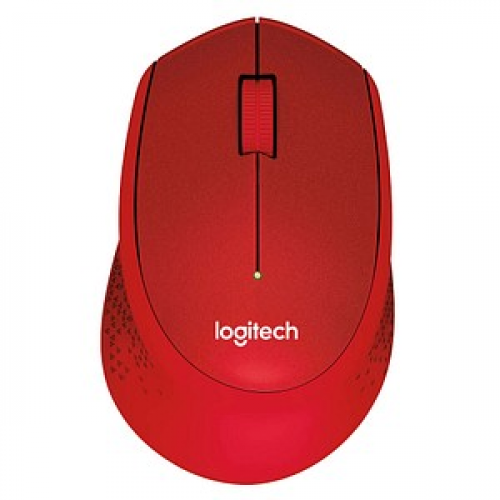 Logitech M330 Silent Plus Maus kabellos rot