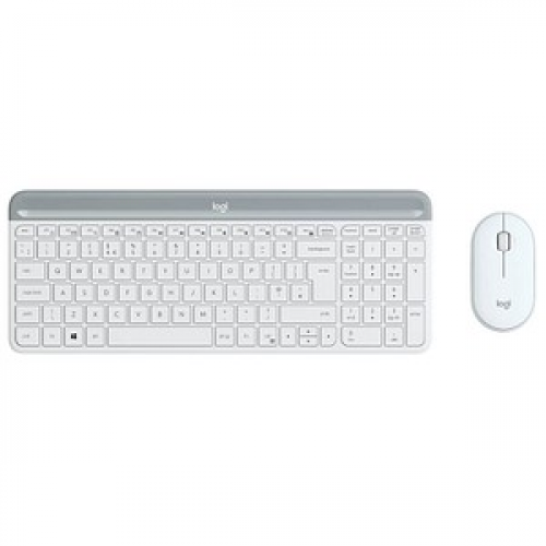 Logitech MK470 Slim Combo Tastatur-Maus-Set kabellos weiß