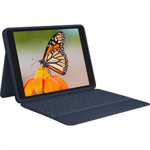 Logitech Rugged Combo 3 Tablet-Tastatur blau geeignet für Apple iPad 7. Gen (2019), Apple iPad 8. Gen (2020), Apple iPad 9. Gen (2021)