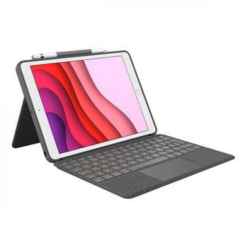 Logitech COMBO TOUCH Tablet-Tastatur schwarz geeignet für Apple iPad 7. Gen (2019), Apple iPad 8. Gen (2020), Apple iPad 9. Gen (2021)