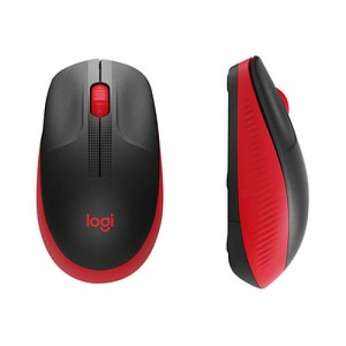 Logitech M190 Maus kabellos schwarz, rot