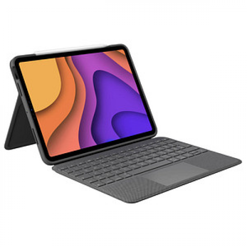 Logitech FOLIO TOUCH Tablet-Tastatur grau geeignet für Apple iPad Air 4. Gen (2020), Apple iPad Air 5. Gen (2022)