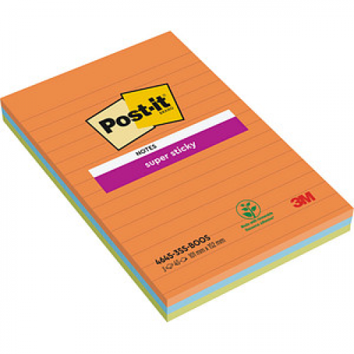 Post-it® Super Sticky Haftnotizen extrastark 46453SSA farbsortiert, 3 Blöcke