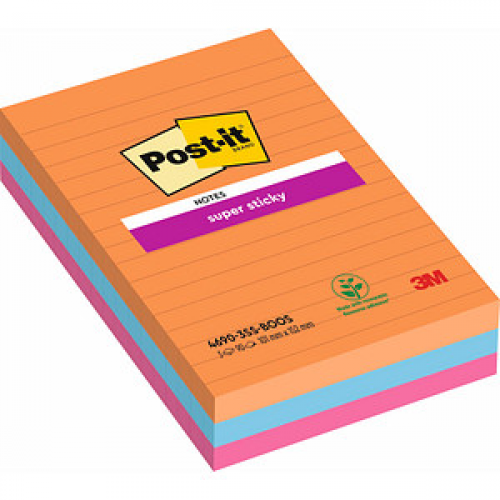 Post-it® Super Sticky Haftnotizen extrastark 46453SSA farbsortiert, 3 Blöcke