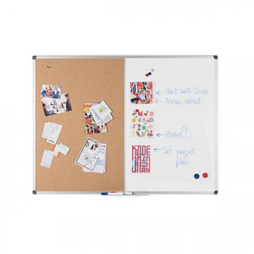 Bi-Office Whiteboard-Pinnwand MAYA KOMBI 120,0 x 90,0 cm Kork braun