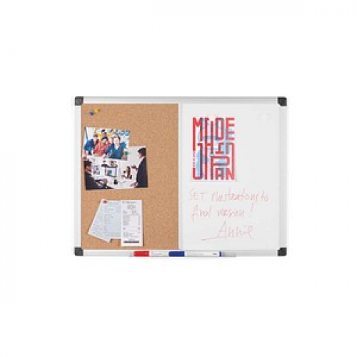 Bi-Office Whiteboard-Pinnwand MAYA KOMBI 60,0 x 45,0 cm Kork braun