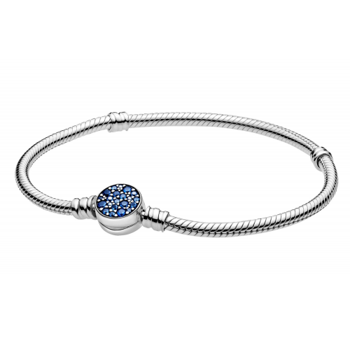 Pandora 599288C01 Damen-Armband Funkelnde Blaue Scheibe Silber