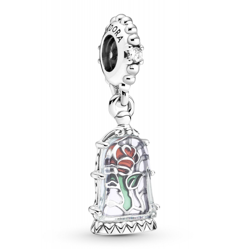 Pandora 790024C01 Charm-Anhänger Disney Schöne und das Biest Verwunschene Rose