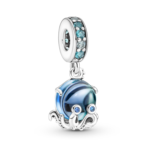 Pandora 791694C01 Charm-Anhänger Muranoglas Süßer Oktopus