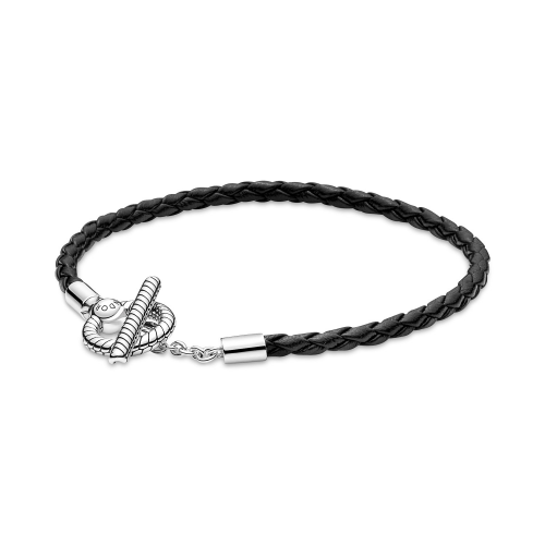 Pandora 591675C01 Damen-Armband Geflochtenes Leder Schwarz