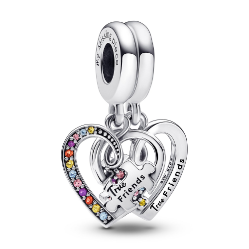 Pandora 792239C01 Charm-Anhänger Herzen mit Puzzleteilen