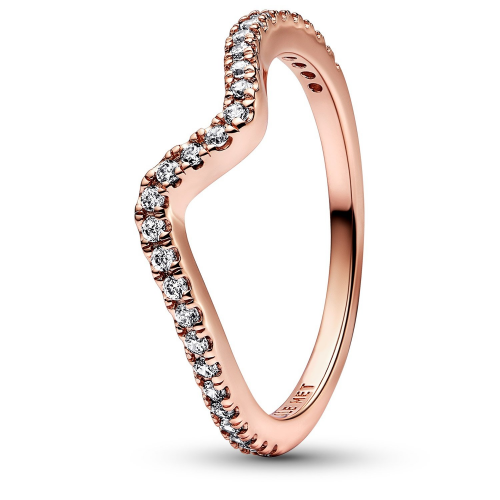 Pandora 182539C01 Damenring Funkelnde Welle Roségoldfarben