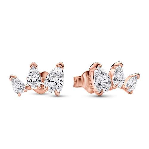 Pandora 282836C01 Damen-Ohrringe Ohrstecker Funkelnde Birne Roségoldfarben