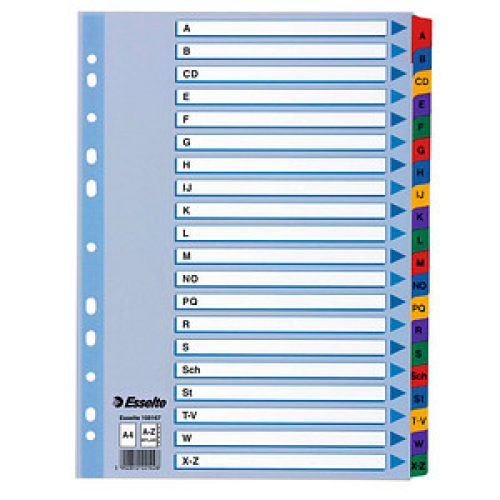 Esselte Ordnerregister Vollformat A-Z farbig 20-teilig, 1 Satz