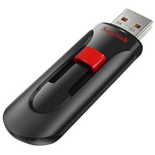 SanDisk USB-Stick Cruzer Glide schwarz, rot 128 GB