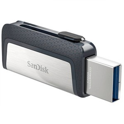 SanDisk USB-Stick Ultra Dual Drive USB Type-C silber, grau 256 GB