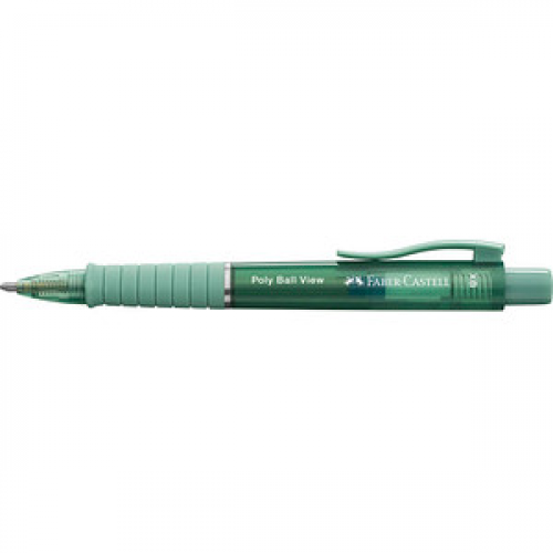 FABER-CASTELL Kugelschreiber Poly Ball View grün Schreibfarbe blau, 1 St.