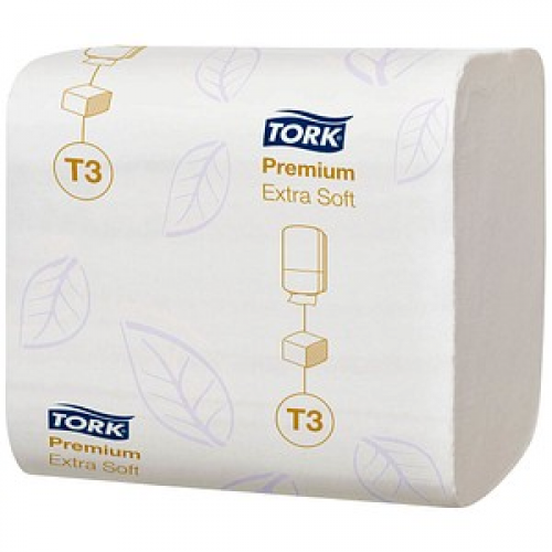 TORK Einzelblatt-Toilettenpapier T3 Premium Extra Soft 2-lagig, 7.560 Tücher