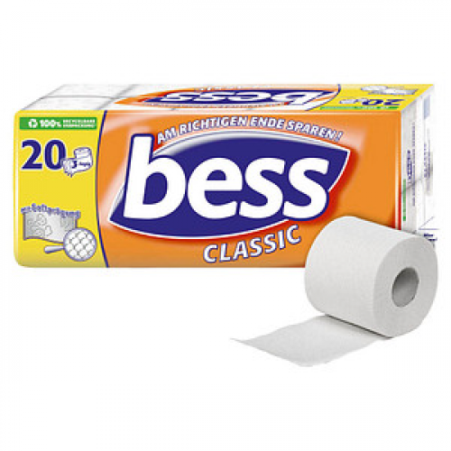 bess Toilettenpapier CLASSIC 3-lagig, 20 Rollen