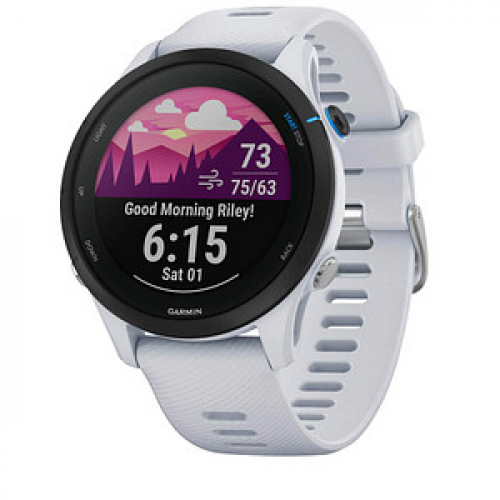 GARMIN Forerunner 255 Music Smartwatch steinweiß, schwarz