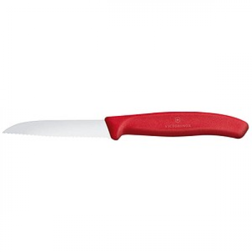 VICTORINOX Kochmesser silber, rot glänzend, poliert, Klinge: 8,0 cm