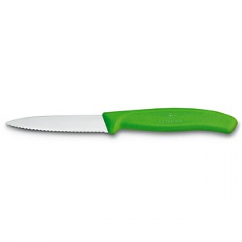 VICTORINOX Gemüsemesser Swiss Classic silber, grün glänzend, Klinge: 8,0 cm