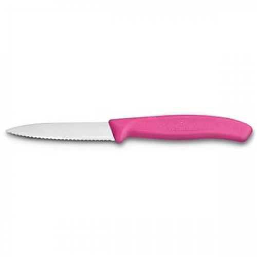 VICTORINOX Gemüsemesser Swiss Classic silber, pink glänzend, Klinge: 8,0 cm