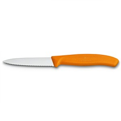 VICTORINOX Gemüsemesser Swiss Classic silber, orange glänzend, Klinge: 8,0 cm