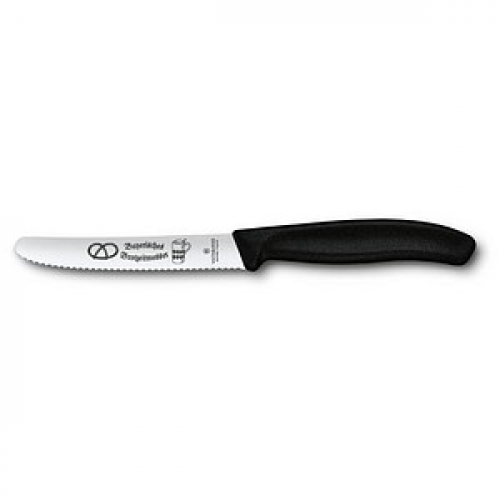 VICTORINOX Gemüsemesser Swiss Classic Bayerische Brotzeit silber, schwarz glatt, Klinge: 11,0 cm