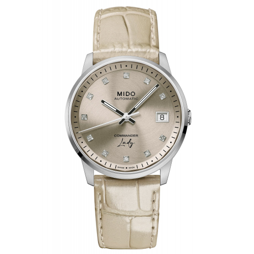 Mido M021.207.16.296.00 Damen-Armbanduhr Automatik Commander Lady Beige