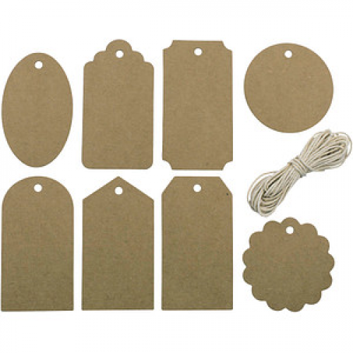 artoz Geschenkanhänger braun Hangtag Set Recycling 16 St.