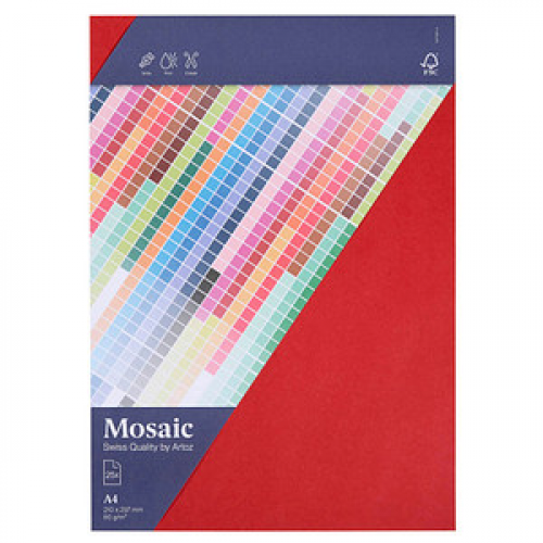 artoz Briefpapier Mosaic feuerrot DIN A4 90 g/qm 25 Blatt