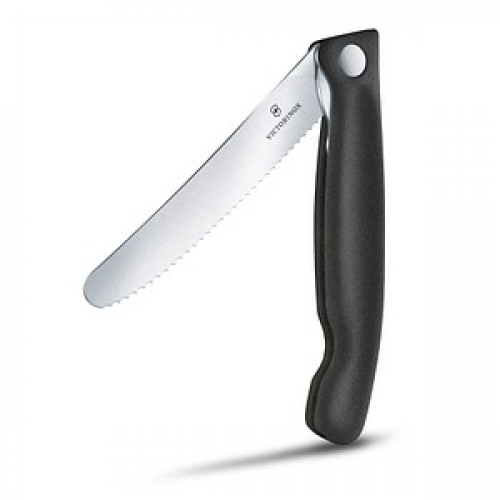 VICTORINOX Gemüsemesser Swiss Classic silber, schwarz glatt, Klinge: 11,0 cm