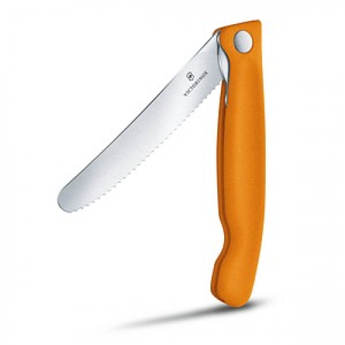 VICTORINOX Gemüsemesser Swiss Classic silber, orange glatt, Klinge: 11,0 cm