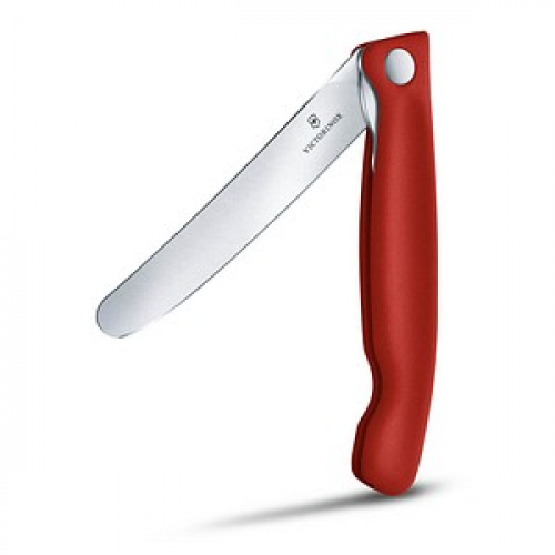 VICTORINOX Gemüsemesser Swiss Classic silber, rot glatt, Klinge: 11,0 cm