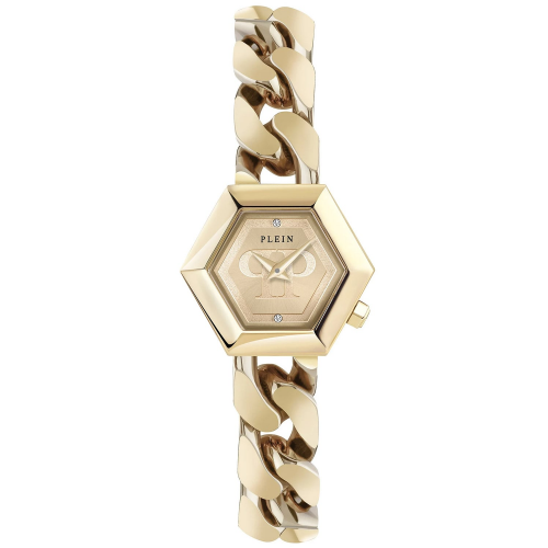 Philipp Plein PWWBA0323 Damenarmbanduhr The Hexagon Groumette Goldfarben